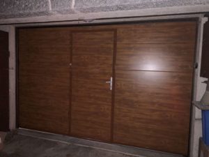 Porte sectionnelle ton bois